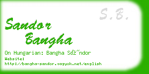 sandor bangha business card